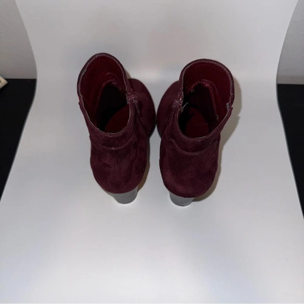Charlotte Russe Deep Red Suede Ankle Boots